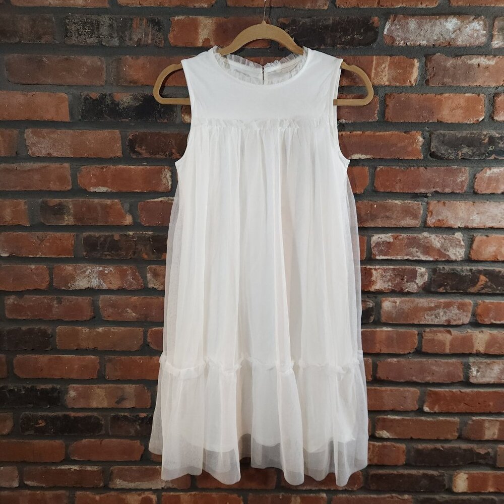 Mango Kids Ruffled Sleeveless Tulle Midi Dress Cottagecore Party Girls 13-14 NWT